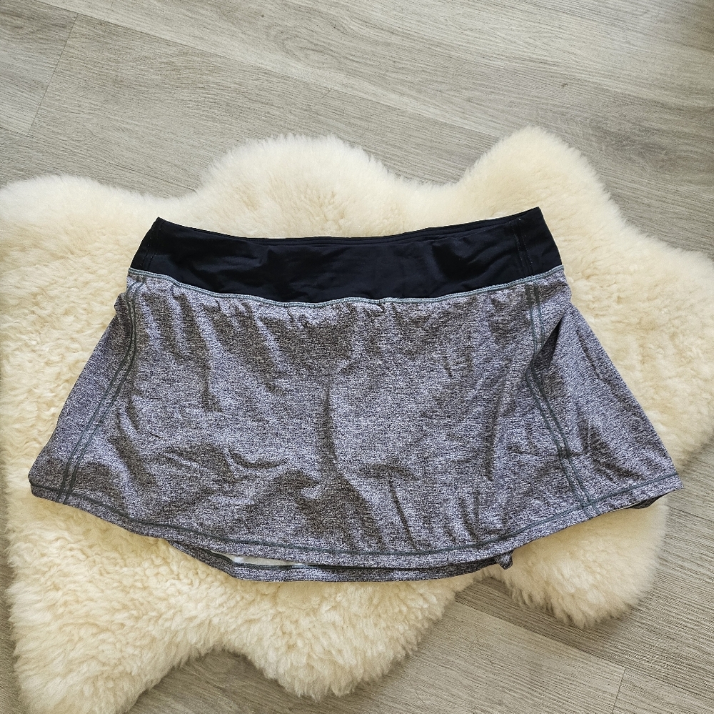 lululemon Black and Gray tennis skort tall